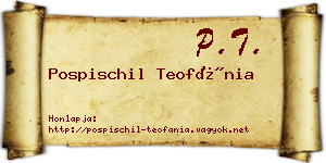 Pospischil Teofánia névjegykártya